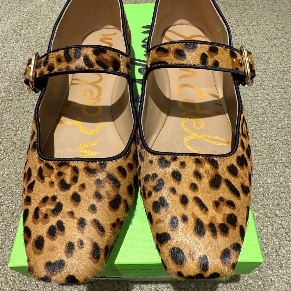Sam Edelman Leopard Print Mary Jane Flats